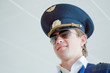 portrait of young pilot in Kastrup airport, copenhagen, denmark