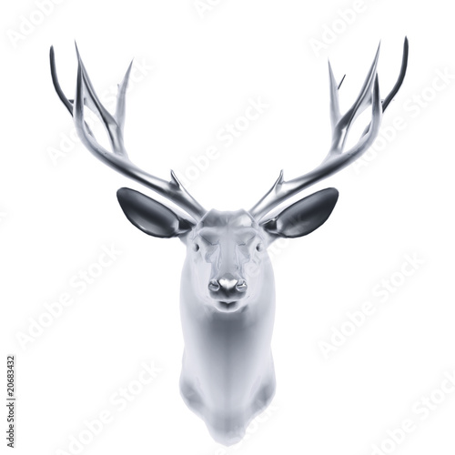 Illustration: silver deer head silver deer head