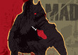 Vector: Poster with the mad dog Poster with the mad dog