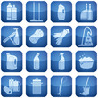 Cobalt Square 2D Icons Set: Cleaning