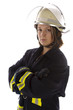Junge Feuerwehrfrau in Uniform