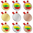 fully editable lithuania vector flag in medal shapes