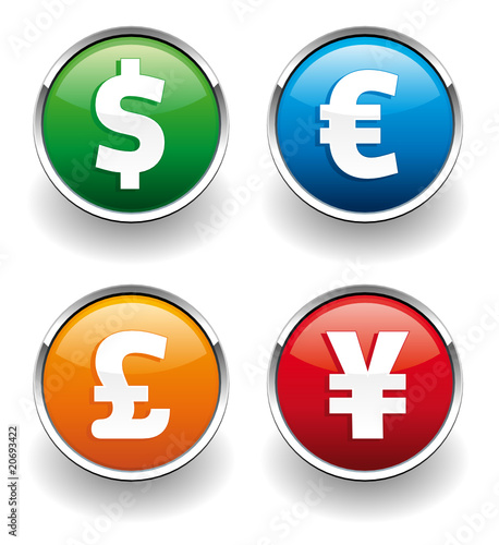 currency symbols vector. Money symbol buttons