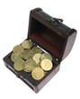 Small chest with gold coins