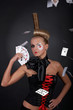 Sexy Poker player with card