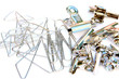 trombones acier, pinces dessin, fond blanc