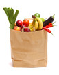 A grocery bag full of healthy fruits and vegetables A grocery bag full of healthy fruits and vegetables