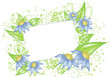 White card with blue flowers
