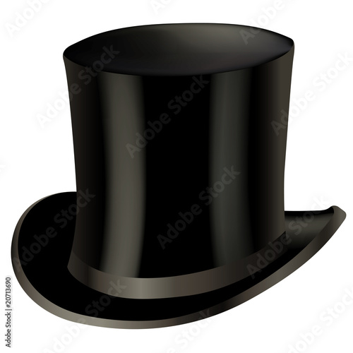 Vector: Top hat isolated on white. Vector illustration. Top hat isolated on white. Vector illustration.