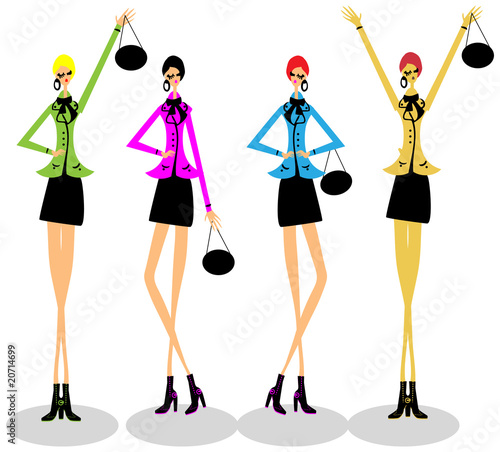Business Woman Fashion on Girls Group Fashion Illustration Shopping Business Woman Icons