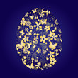 Decorative easter egg on blue background, vector illustration Decorative easter egg on blue background, vector illustration