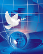 blue urban dove of peace