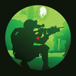 Vector silhouette of a soldier with a gun Vector silhouette of a soldier with a gun