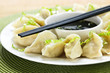 Steamed dumplings and soy sauce Steamed dumplings and soy sauce