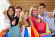 Happy shopping people