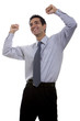 Successful businessman celebrating his victory