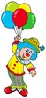 Funny smiling clown with balloons Funny smiling clown with balloons