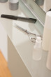 Professional hairdresser salon with comb and scissors