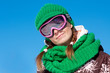 Young skier smiling