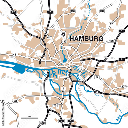 Illustration: Stadtplan/Umgebungskarte Hamburg Stadtplan/Umgebungskarte Hamburg
