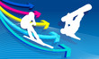 Skier and snowboarder