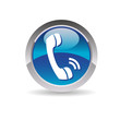 Picto telephone - Hotline button blue