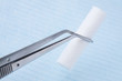 Dental tweezers with cotton pad Dental tweezers with cotton pad