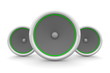Three Speakers - Green Design Three Speakers - Green Design