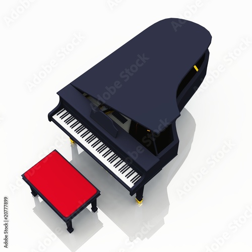 Illustration: Grand stage - Piano black on white Grand stage - Piano black on white