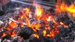 HD Glowing hot embers, closeup HD Glowing hot embers, closeup