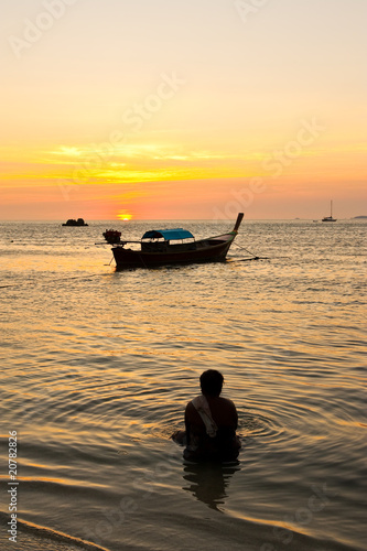 Sunset at Lipe island, south of Thailand
