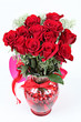 Vase of red roses for Valentines Day