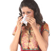 beautiful girl with severe cold