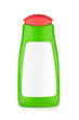 green bottle of shampoo