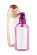 pink and brown bottle isolated