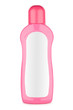 pink bottle of shampoo