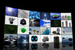 big tv panel of made of plasma monitors