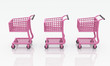 3x 3D pink shopping for ladys