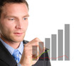 businessman with an diagram