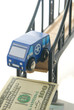 Toy van on bridge