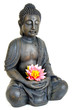 Buddhastatue mit Blüte