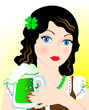 Girl with mug of a beer