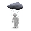 Bad day. 3d rendered illustration isolated on white.