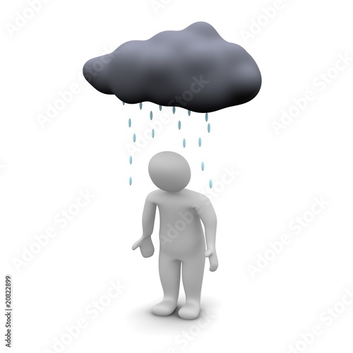 Bad day. 3d rendered illustration isolated on white.