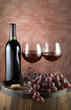 red wine bottle and glasses background
