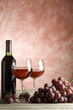red wine bottle and glasses background