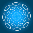 ICHTHYS Mandala blau weiss