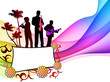 Music Band on Tropical Frame Background Music Band on Tropical Frame Background