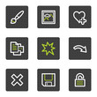 Image viewer web icons set 1, grey square buttons series Image viewer web icons set 1, grey square buttons series