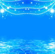fondo azul estrellas y agua